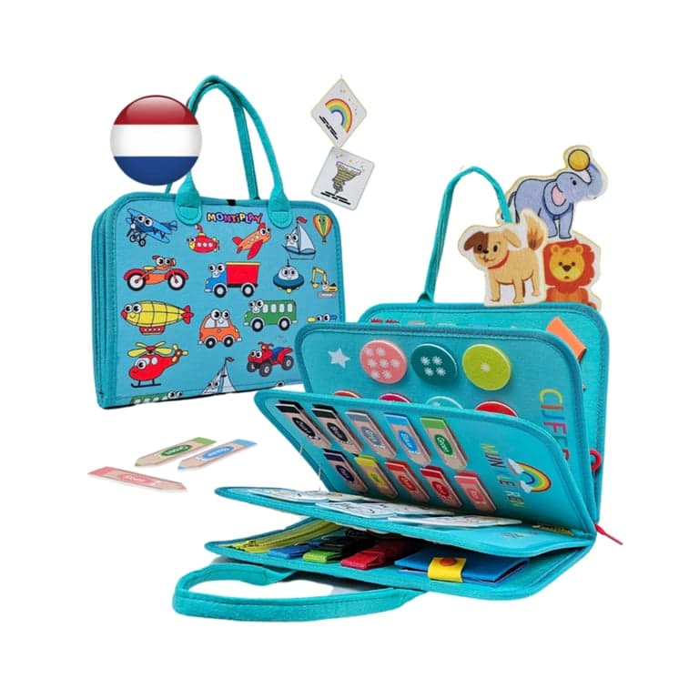Montiplay Montessori Livre d'Activités Véhicules Vert
