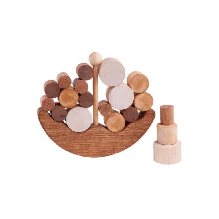 PoppyBabyCo Wooden Ship Balancing Toy