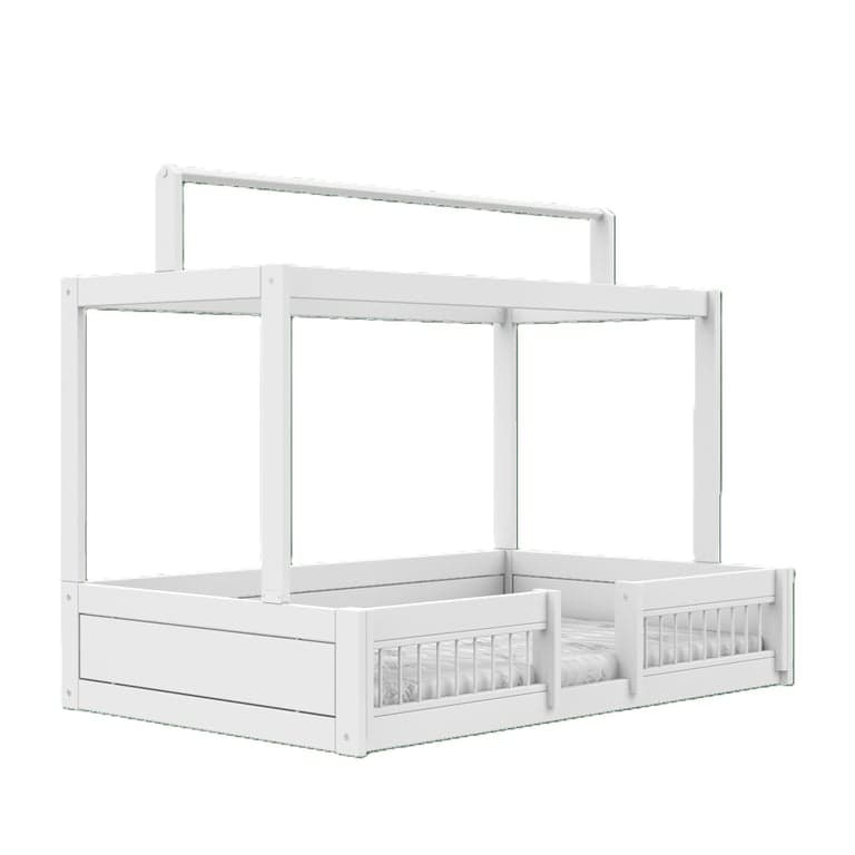 LIFETIME Kidsroom Lit Montessori avec cadre supérieur et barrières de lit 120 x 200 cm