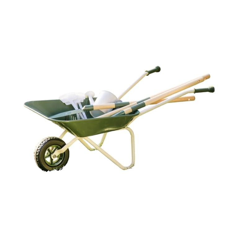 ROBUD Brouette avec Ensemble de Jardinage Vert Foncé