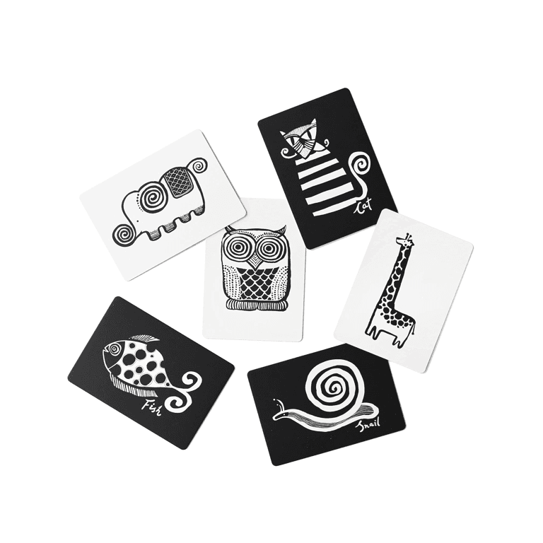 Wee Gallery Black and White Art Flash Cards Original Animals