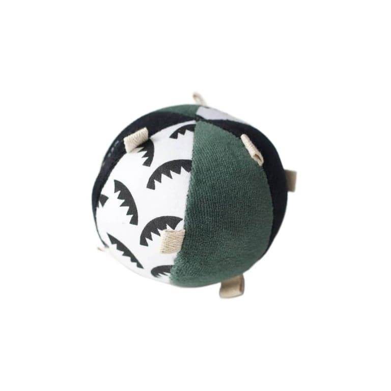 Wee Gallery Taggy Ball With Rattle Jungle Leaves