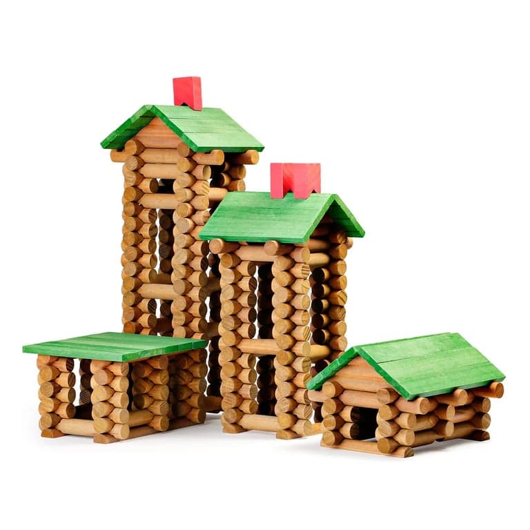 SainSmart Jr. Wooden Log Cabin Set Building House Toy 450 Pieces