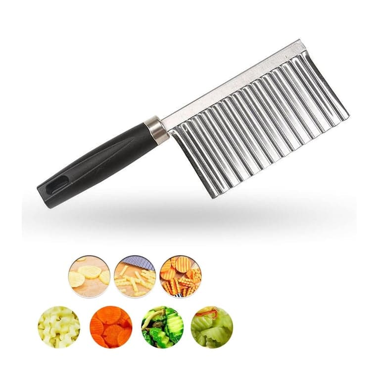 koofull Crinkle Cutter Stainless Steel Black Handle