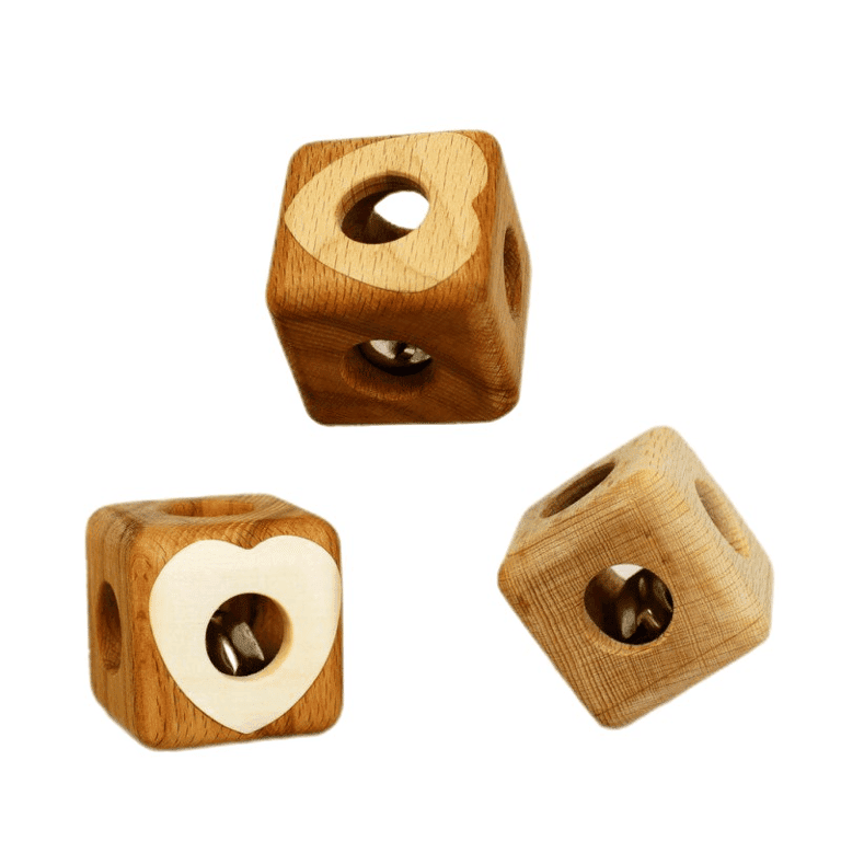 Wooden Caterpillar Cube Rattle