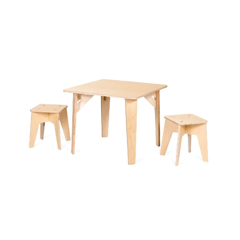 Sprout Kids Wooden Kids Table and Stools Finished Birch