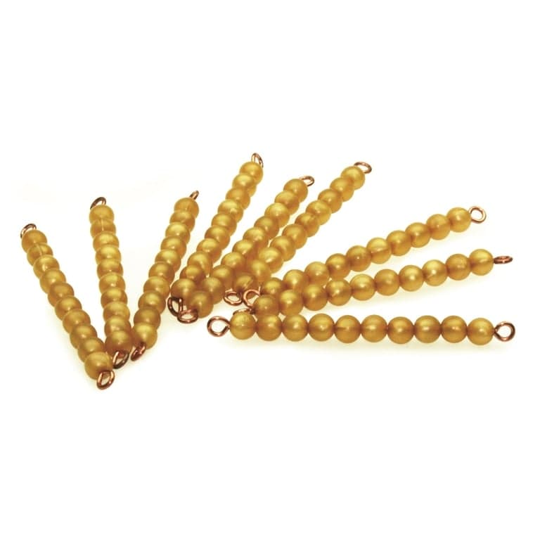 Alison's Montessori Golden Bead Ten Bars Premium Quality