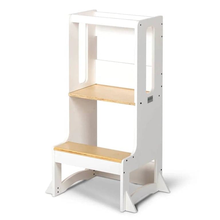 My Happy Helpers FISSO 2.0 Slimline Learning Tower With Magnetic Board White and Varnish