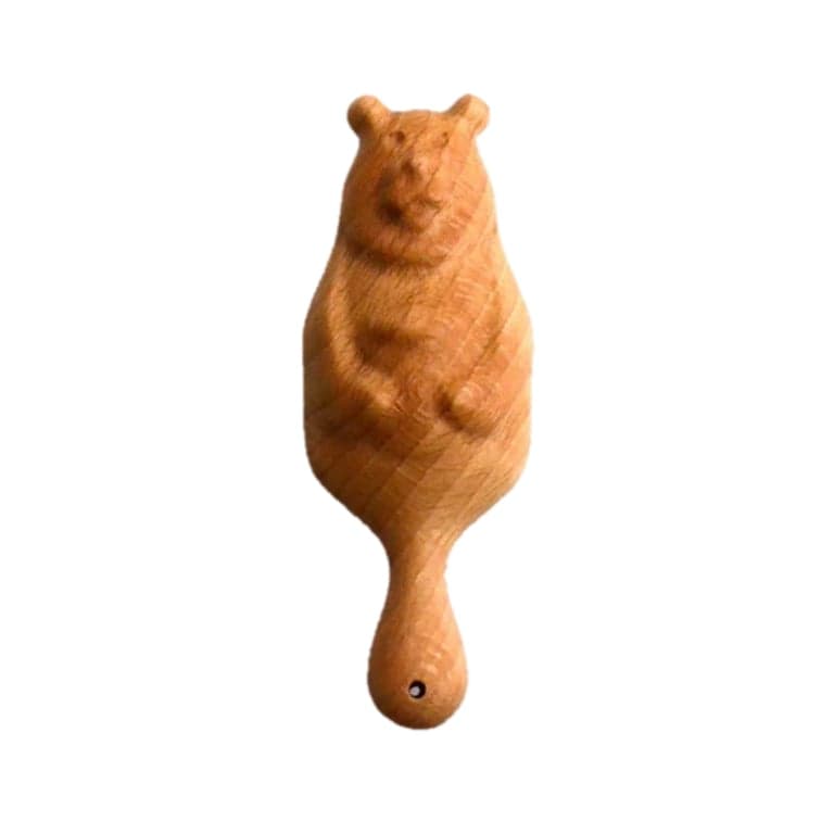 PoppyBabyCo Wooden Rattle-Teether Bear