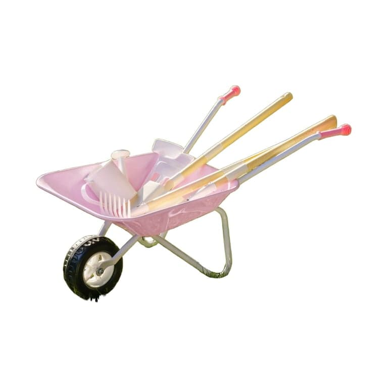 ROBUD Brouette avec Ensemble de Jardinage Rose