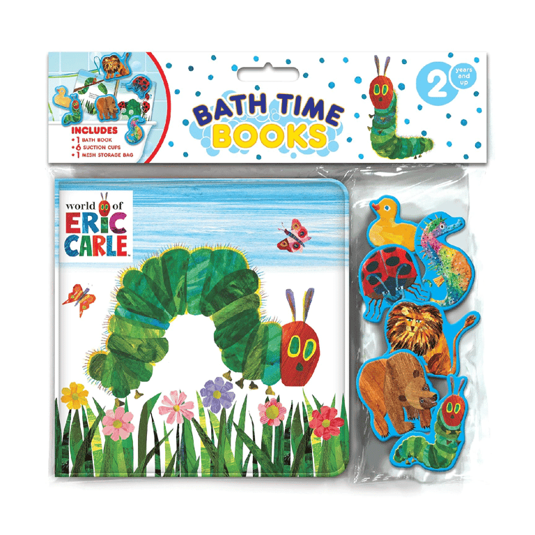 Phidal Publishing The World of Eric Carle Bath Time Books With Suction Cups and Mesh Bag