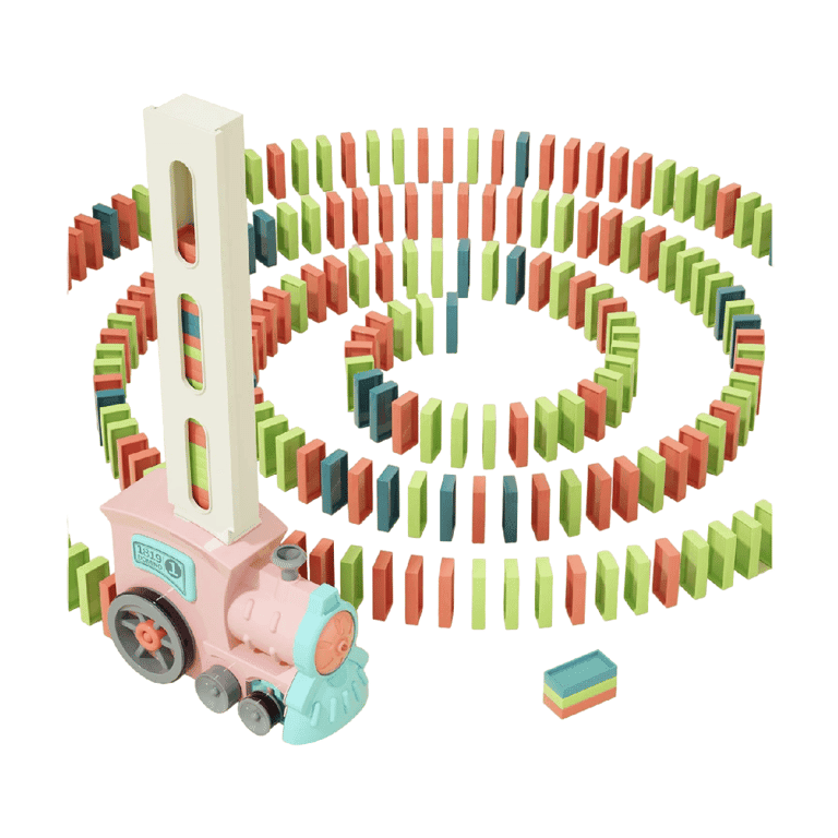 Prephy Domino Games With Train 180 Pieces Sakura Pink