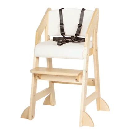 My Happy Helpers Dine and Grow High Chair With Harness White & Varnish
