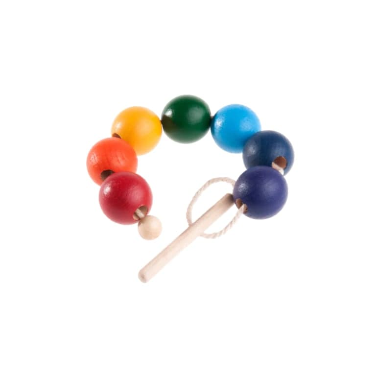 PoppyBabyCo Rainbow Wooden Beads Lacing Toy