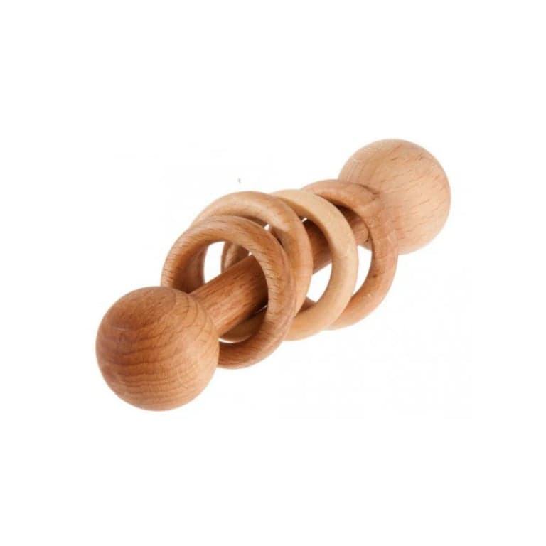 PoppyBabyCo Baby Wooden Toy Rattle