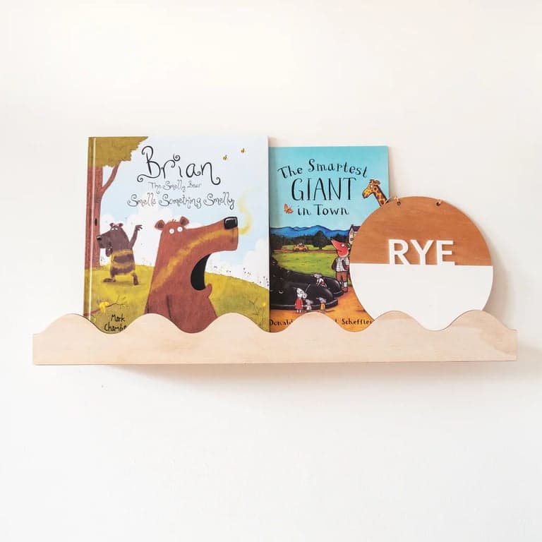 Woodyoubuy Wavy Nursery Shelf 60 Raw Wood Plywood