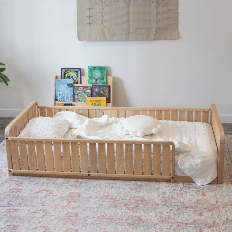 Sprout Kids Sosta Floor Bed Platform With 2 Headboard and 3/4 and Full Side Twin