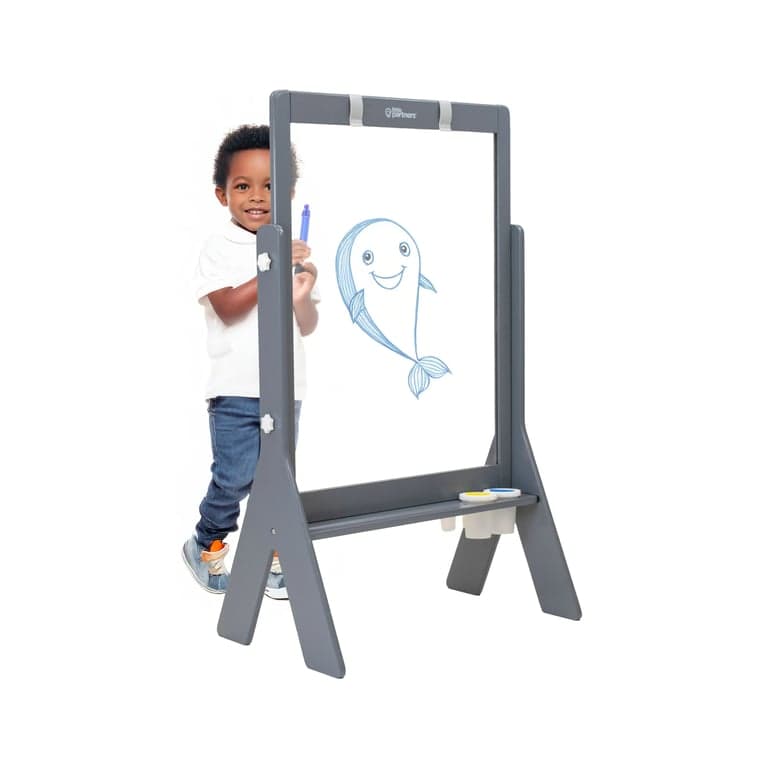 Little Partners Peek-A-Boo Clear Art Easel Earl Gray