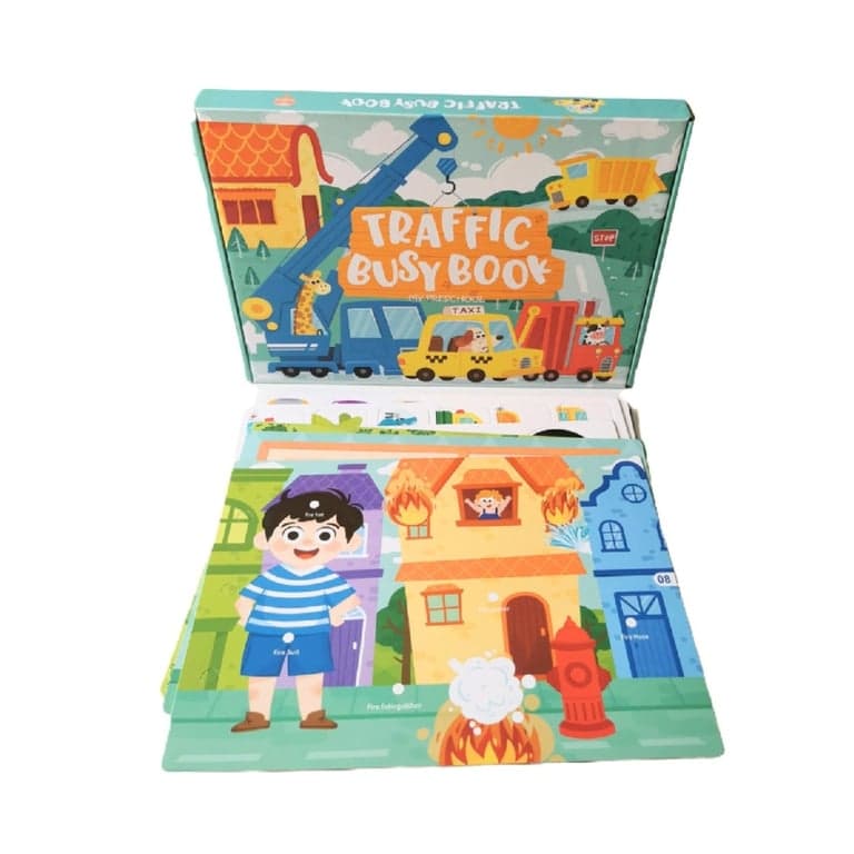 Joymaxx Livre Busy en Papier Trafic