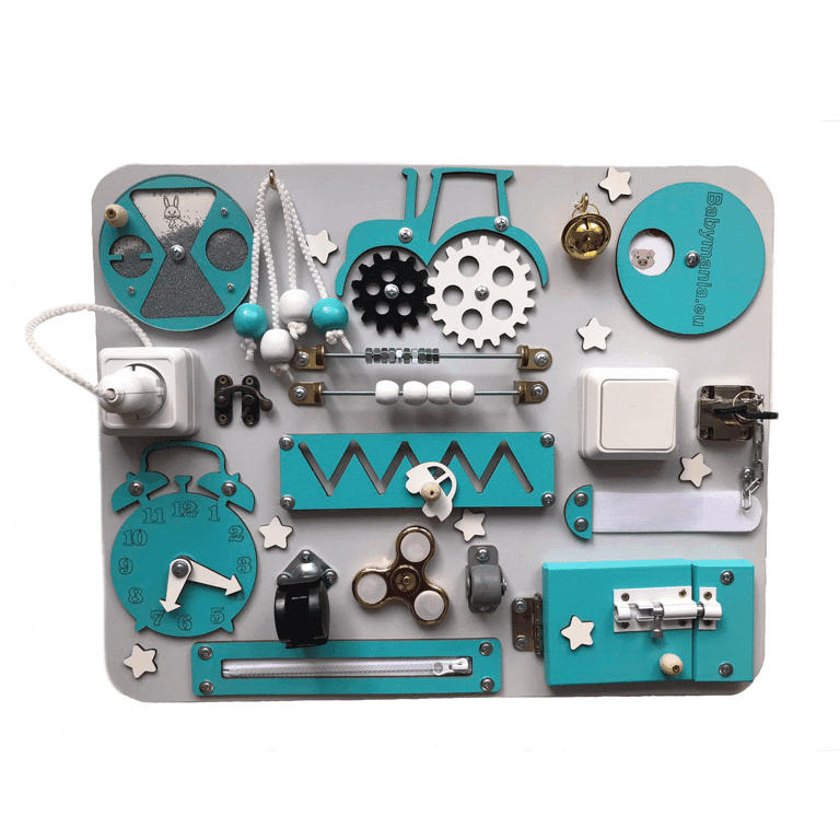 BabyMania Busy Board Bleu