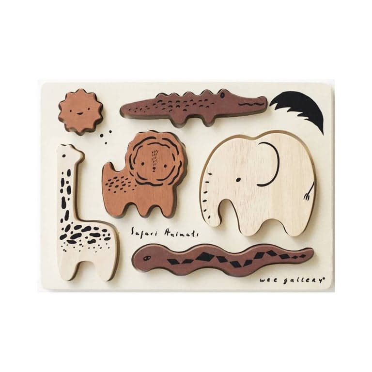 Wee Gallery Wooden Tray Puzzle Safari Animals