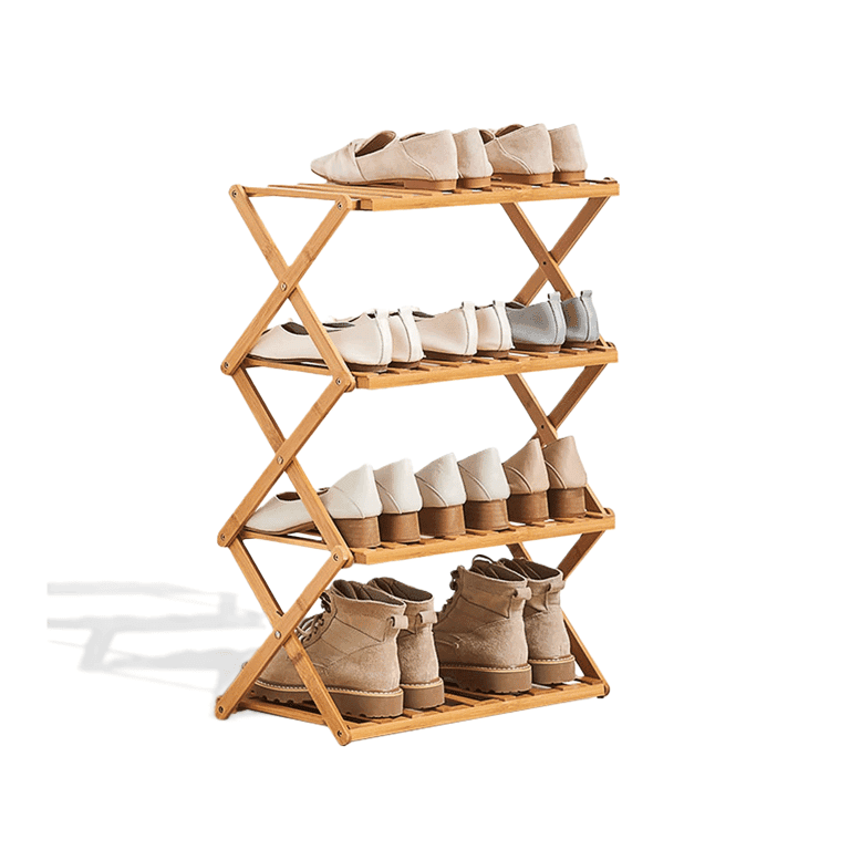 Kwude 4-Tier Bamboo Shoe Rack 20 Feet