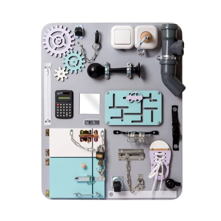 Woobiboo Tableau d'activités standard gris avec violet sans nom