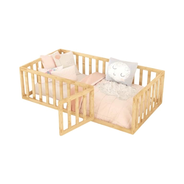 Harriet Bee Fanelle Twin Size Wooden Floor Bed