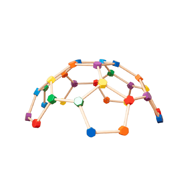 Wood and Hearts Climbing Dome Rainbow Medium