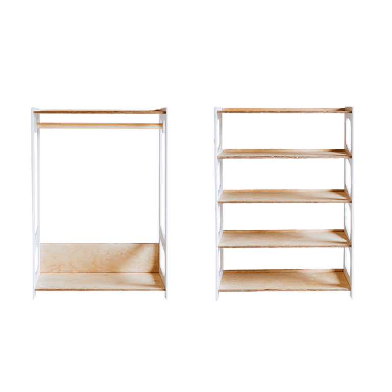 Weco Étagère à Jouets & Ensemble de Porte-Manteaux Blanc