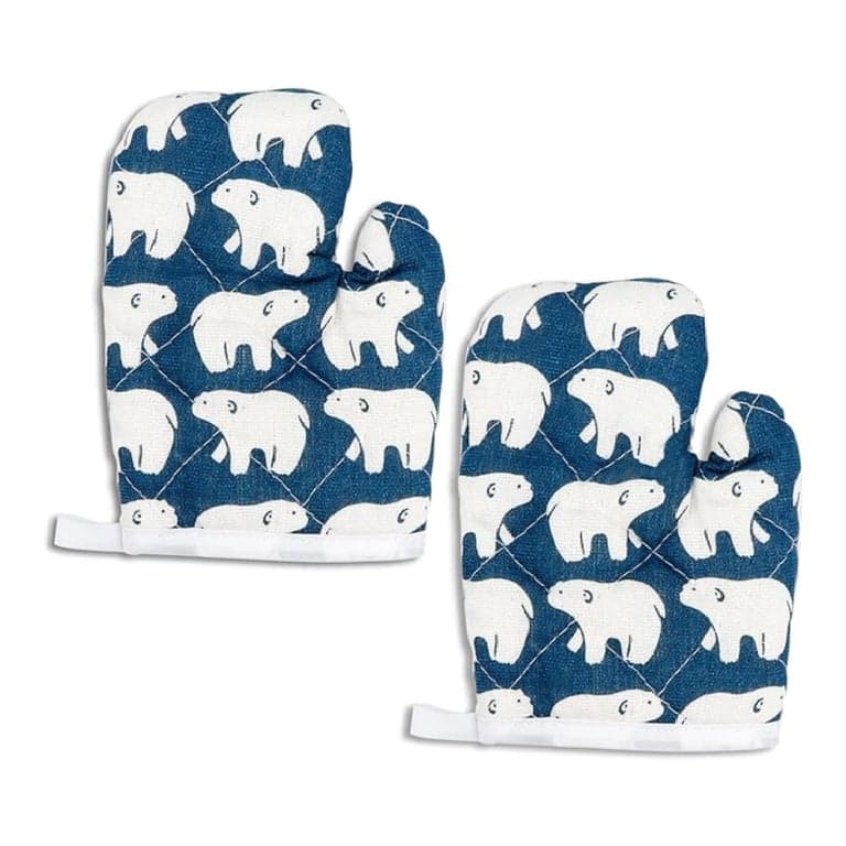 DoerDo 2 Pack Kid Oven Mitts for Children Polar Bear