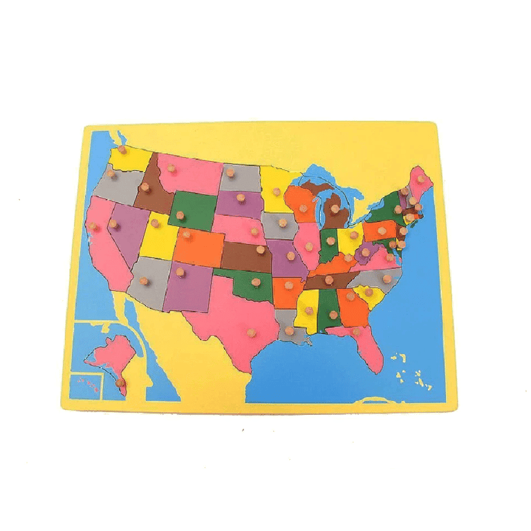 Pink Montessori Board Map of USA Small
