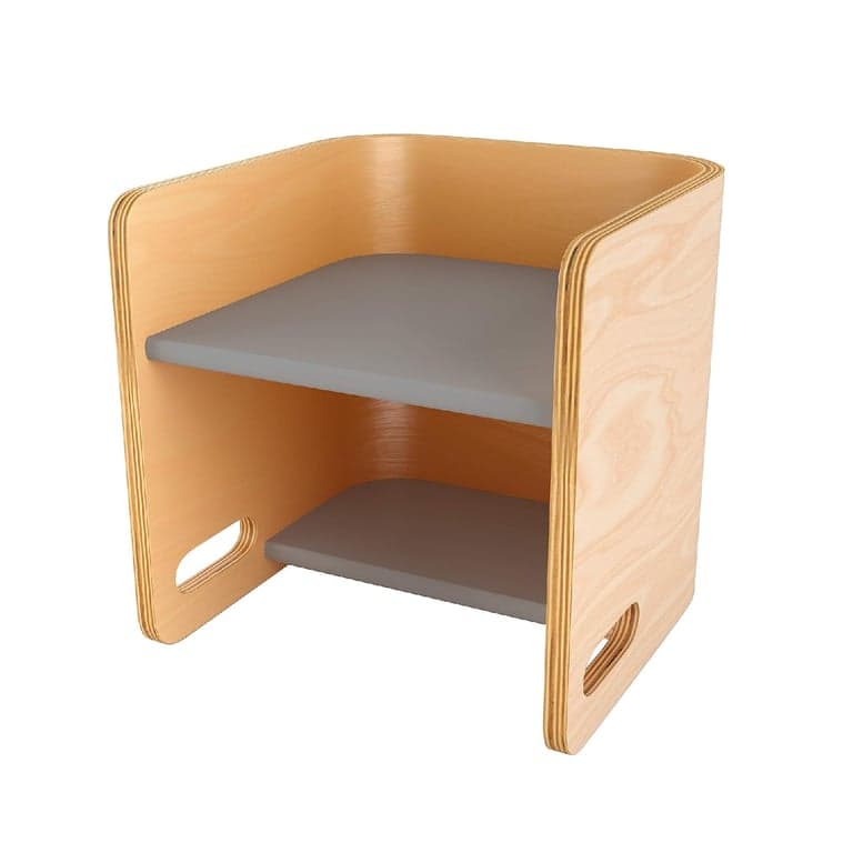 ECR4Kids Bentwood Multipurpose Cube Chair Gray