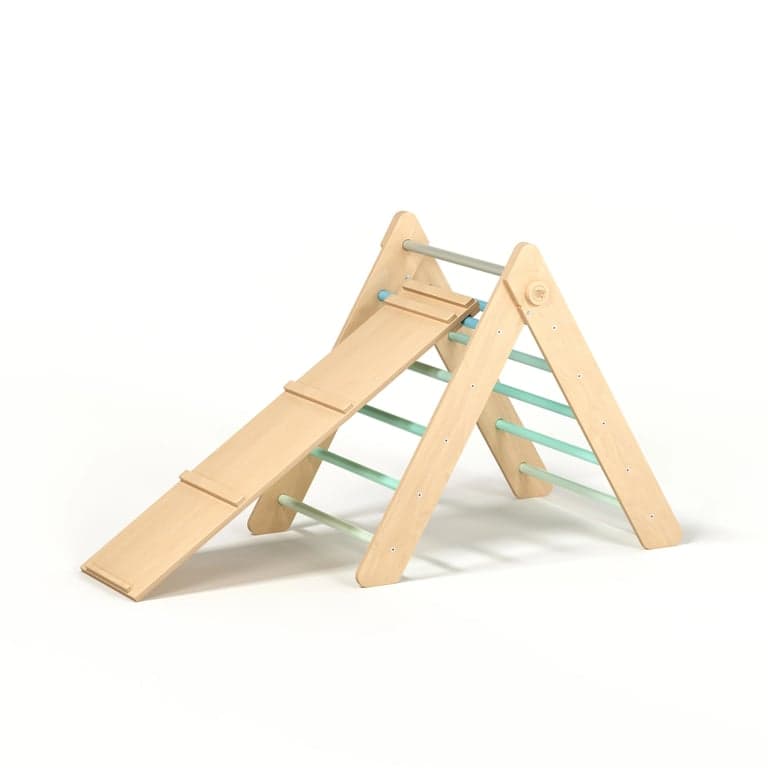 Busy Kids Triangle Pikler Menthe avec toboggan