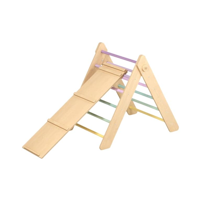Busy Kids Triangle Pikler Pastel avec Toboggan