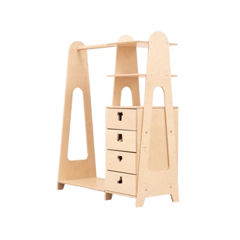 Wood and Hearts Montessori Wardrobe Solid