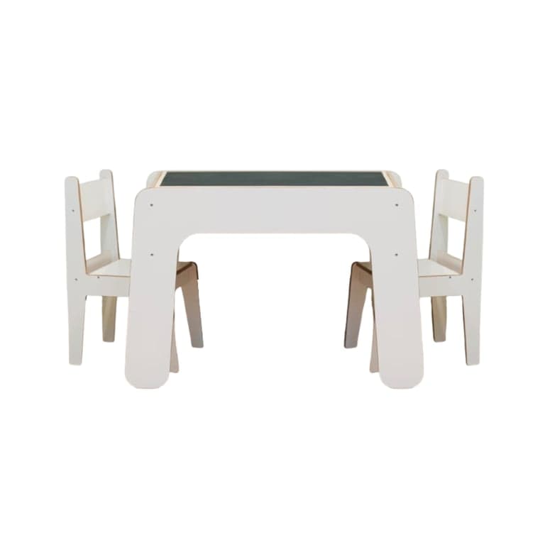 Wild Kids Activity Table With Reversible Blackboard Top and 2 Chairs
