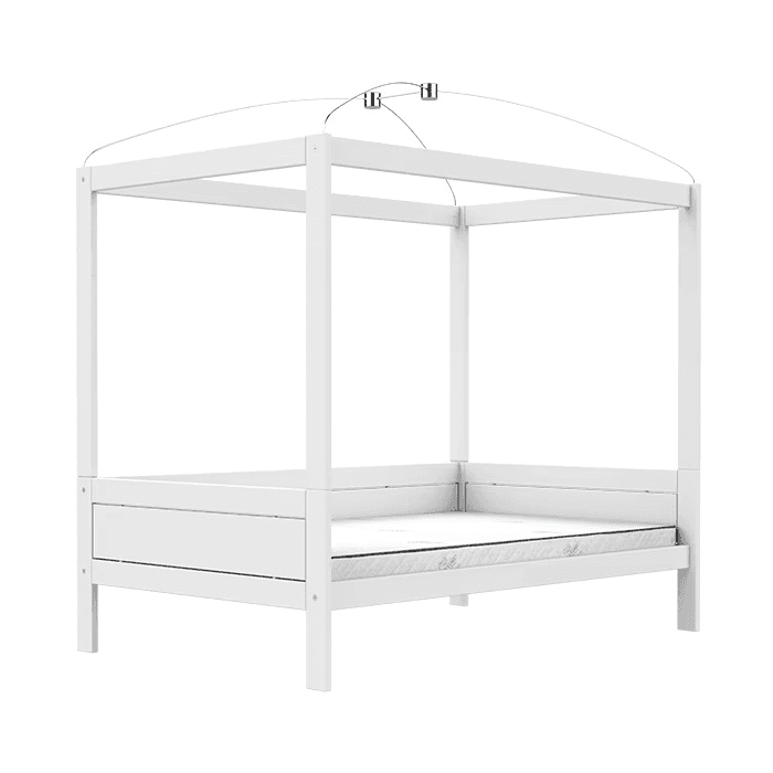 LIFETIME Kidsroom Lit à baldaquin à quatre montants 120 x 200 cm Blanc Deluxe