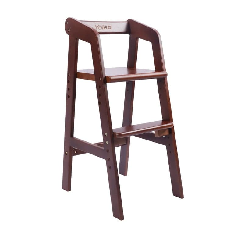 Yoleo Adjustable Wooden High Chair Nut-Brown