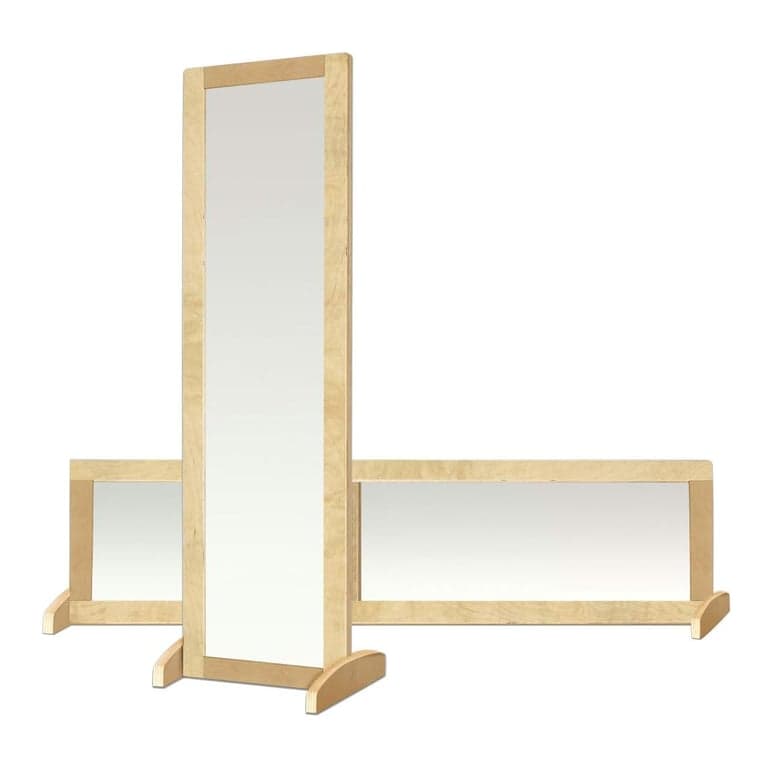 ECR4Kids Standing Mirror Double-Sided Bi-Directional Natural