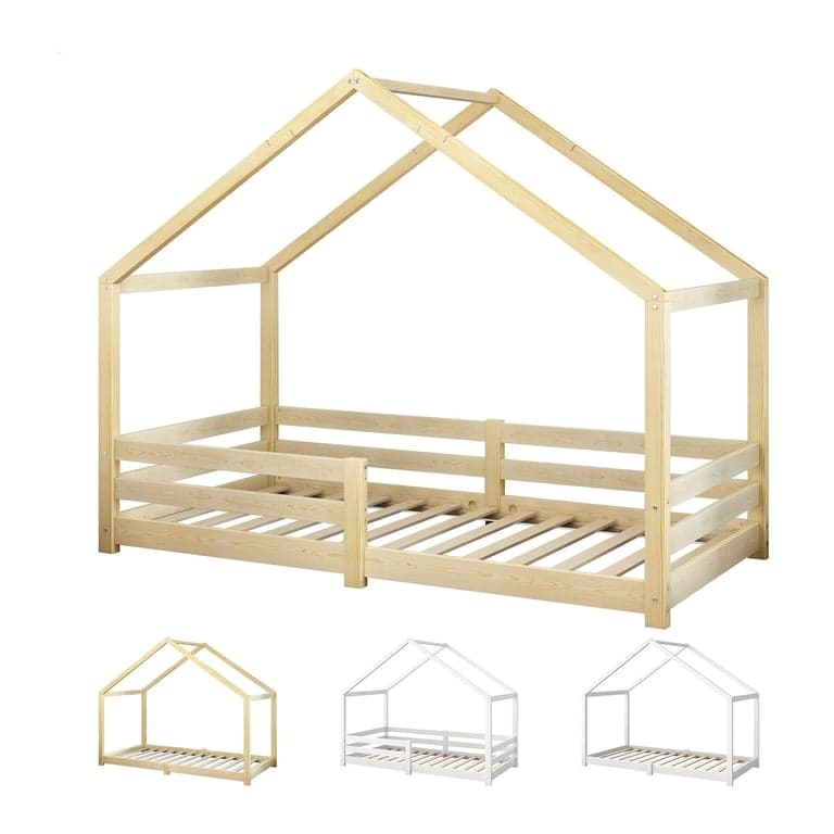 ALFORDSON Single Floor Bed With Rails Nellie Oak