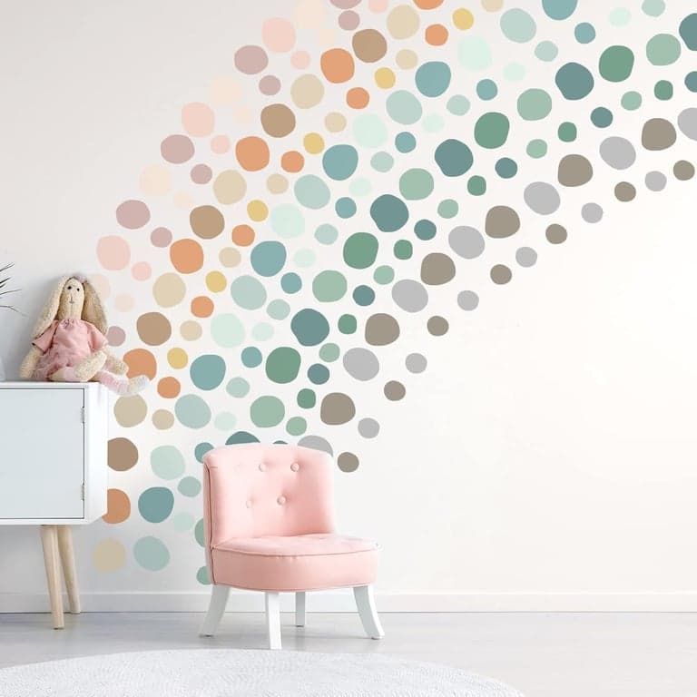 Epakh Christmas Polka Dots Wall Decor Rainbow