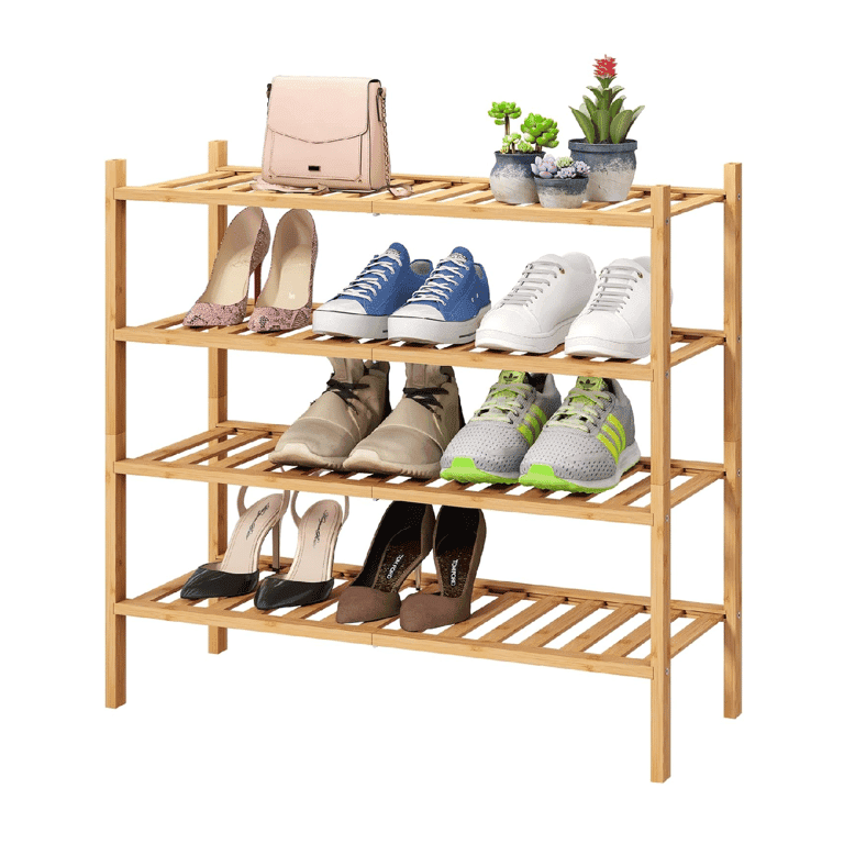 viewcare Shoe Rack 4-Tier Natural Bamboo