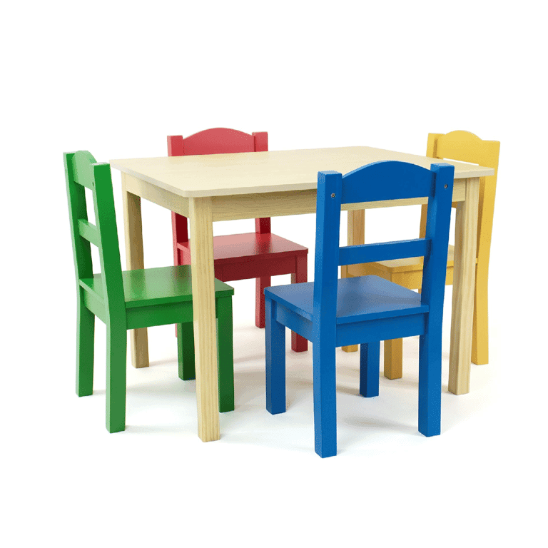 Humble Crew Tot Tutors Table and Chair Set Natural/Primary