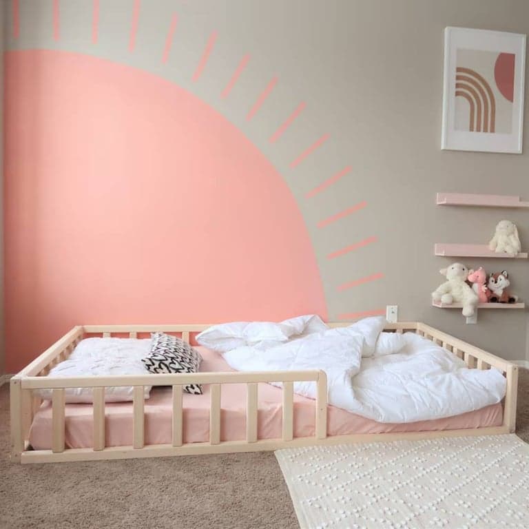Bash & Timber Floor Bed With Rails 12 Inches Queen Size