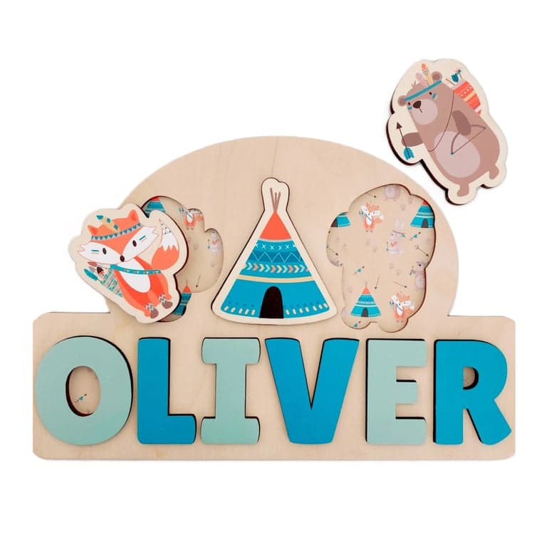 Vellamaes Wooden Name Puzzle 5 Letters Woodland