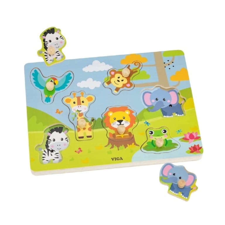 Viga Puzzle à Boutons Animaux Exotiques