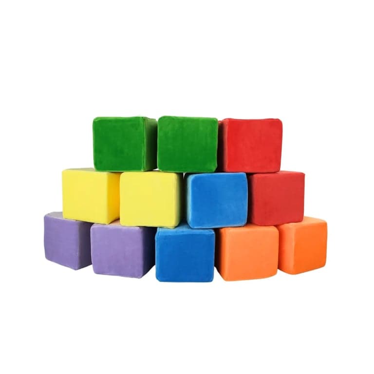 Wonder Space Plush Foam Blocks Square Rainbow