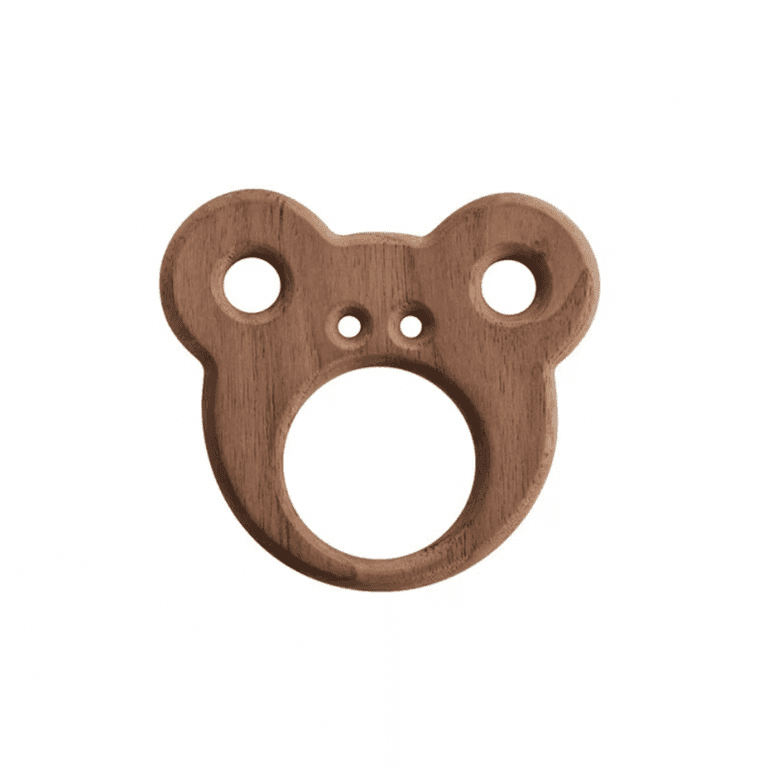 Ooh Noo Anneau de Dentition en Bois Ours