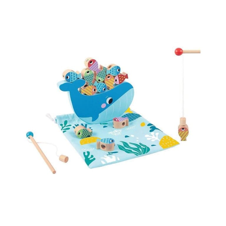 Tooky Toy Équilibre Empileur Baleine